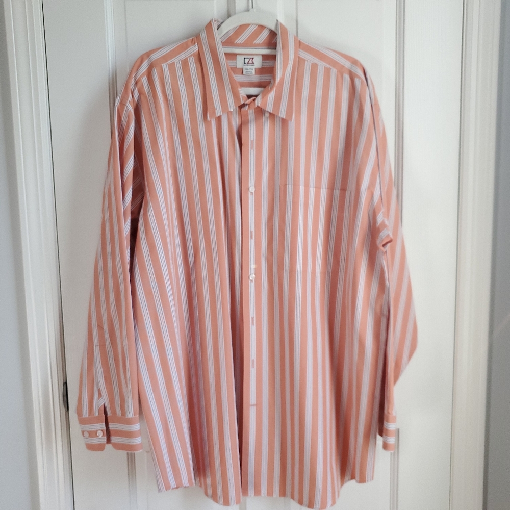 Cutter & Buck Men's Striped Easy Care Button Down Shirt Size 1XB